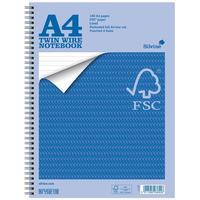 Silvine (A4) Notebook Twin Wirebound FSC Paper Perforated (104 Pages) - Pack of 5