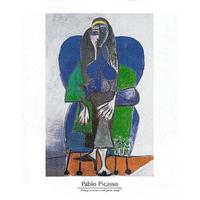 Sitting Woman with Green Scarf By Pablo Picasso
