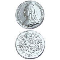 Silver sixpence chocolate coins - Bag of 100
