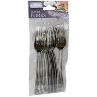 silver colour plastic forks 12 pack