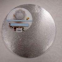 silver round cake board covering edge drum style 10 inch