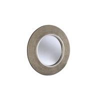 Silver Textured Round Mirror