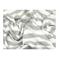 Silky Stripy Stretch Jersey Knit Dress Fabric Ivory & Grey