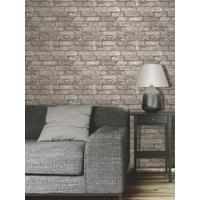 silver grey brick effect wallpaper fine decor