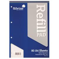 Silvine A4RPX A4 Topbound Refill Pad - 5mm Squared 80 Sheets