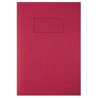 Silvine (A4) Exercise Book Ruled and Margin (80 Pages) Red (Pack of 10)