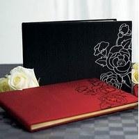 Silhouettes In Bloom Traditional Guest Book - Jet Black With White