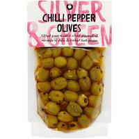 silver green chilli pepper olives 220g