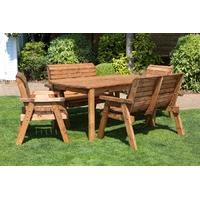 six seater outdoor table set with benches