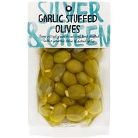 Silver & Green Garlic Stuffed Olives - 220g