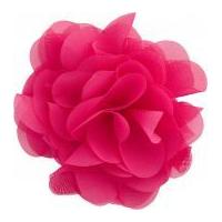 Simplicity Large Chiffon Rose 3D Motif Applique Cerise Pink