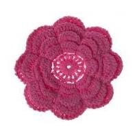 Simplicity Crochet Flower Applique Accessory Cerise Pink