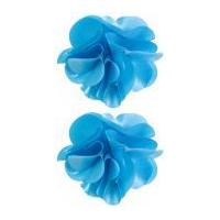 Simplicity Small Chiffon Rose 3D Motif Applique Turquoise