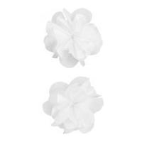 Simplicity Small Chiffon Rose 3D Motif Applique White