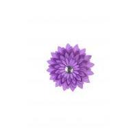 Simplicity Layered Flower with Gemstone Motif Applique Purple