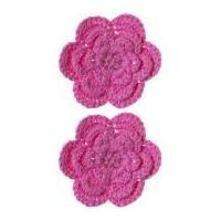 simplicity crochet flower applique accessory cerise pink