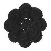 simplicity crochet flower applique accessory black