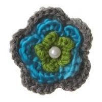 Simplicity Knitted Flower with Pearl Applique Accessory