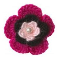 Simplicity Knitted Flower with Pearl Applique Accessory Pink