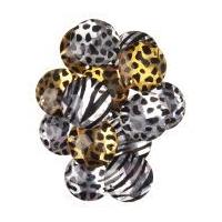 Simplicity Round Animal Print Plastic Gems Jewels Multicoloured