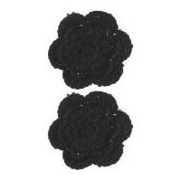 simplicity crochet flower applique accessory black