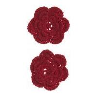 Simplicity Crochet Flower Applique Accessory Wine