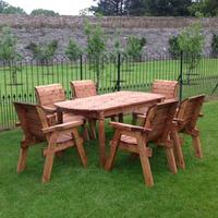 six seater outdoor table set with seats