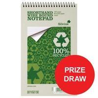 silvine everyday shorthand notepad 70gsm recycled wirebound ruled 160