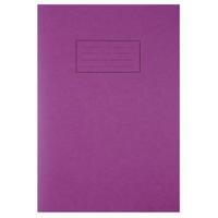 Silvine Tough Shell A4 Exercise Book Feint Ruled With Margin Purple