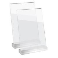 Sigel Table-Top Display Frames Frozen Acrylic Slanted Clear for A4