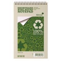 Silvine Everyday Shorthand Notepad 70gsm Recycled Wirebound Ruled 160