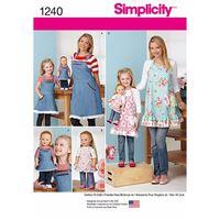 Simplicity Aprons for Ladies\', Children and 18 Doll 381666