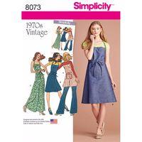 simplicity vintage 1970s apron dress 383050