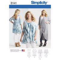 Simplicity Pattern 8141 Plus Size Knit Tunics and Mini Dress 383122