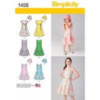 Simplicity Childs and Girls Dress with Bodice Variations and Hat 382331