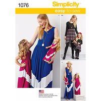 Simplicity Childs and Ladies Maxi Dress and 18in Doll Clothes 377632