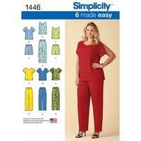 Simplicity Six Made Easy Pull on Tops and Trousers or Shorts for Plus Size 382321