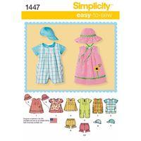 Simplicity Babies Romper Dress Top Panties and Hats 382322