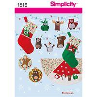 Simplicity Felt Ornaments, Wall Hangings, Stocking and Tree Skirt 382340