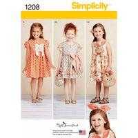Simplicity Child\'s Dresses, Purses and Headband 381639