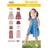 Simplicity Childs Dress Top Trousers or Shorts and Hat 382328