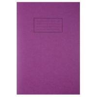 Silvine A4 Exercise Book Ruled and Margin 80 Pages Purple Pack of 10