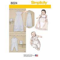 Simplicity Babies Christening Sets with Bonnets 382950
