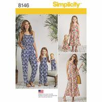 Simplicity Pattern 8146 Matching outfits for Ladies\', Child and 18 Doll 383130