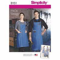 simplicity pattern 8151 vintage aprons for boys girls ladies and men 3 ...