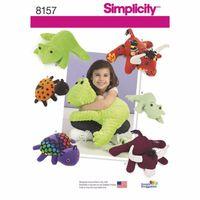Simplicity Pattern 8157 Stuffed Frog, Lady Bug and Bulls in Two Sizes 383141