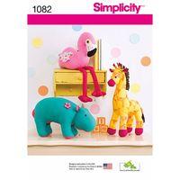 Simplicity Stuffed Hippo, Giraffe and Flamingo 377639