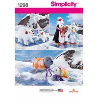 Simplicity Stuffed Winter Animals in Two Sizes and Accessories 381808