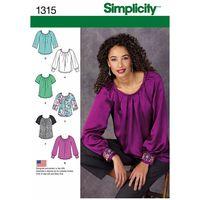 simplicity ladies blouse with sleeve and trim variations 381839