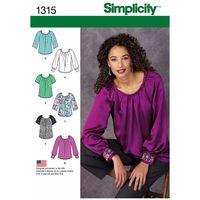 Simplicity Ladies Blouse with Sleeve and Trim Variations 381839